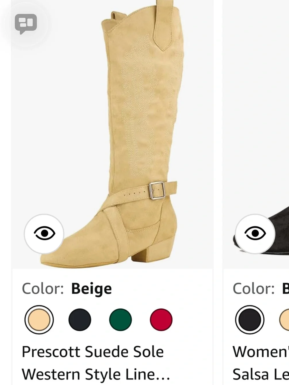 Jouncing’s Prescott Suede Sole Western Dance Boots in Beige with Buckle Detail